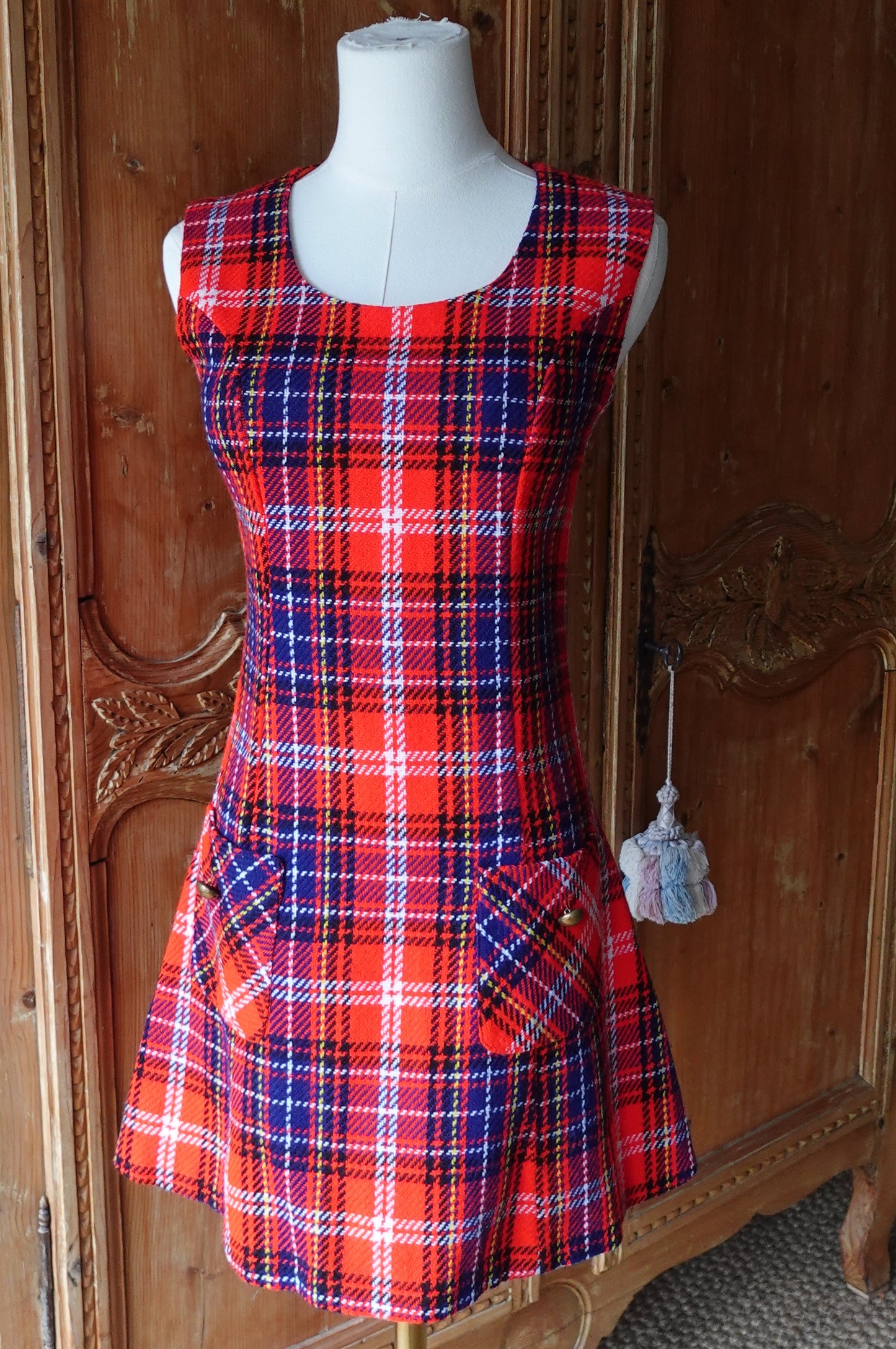 1960's Plaid Mini Dress