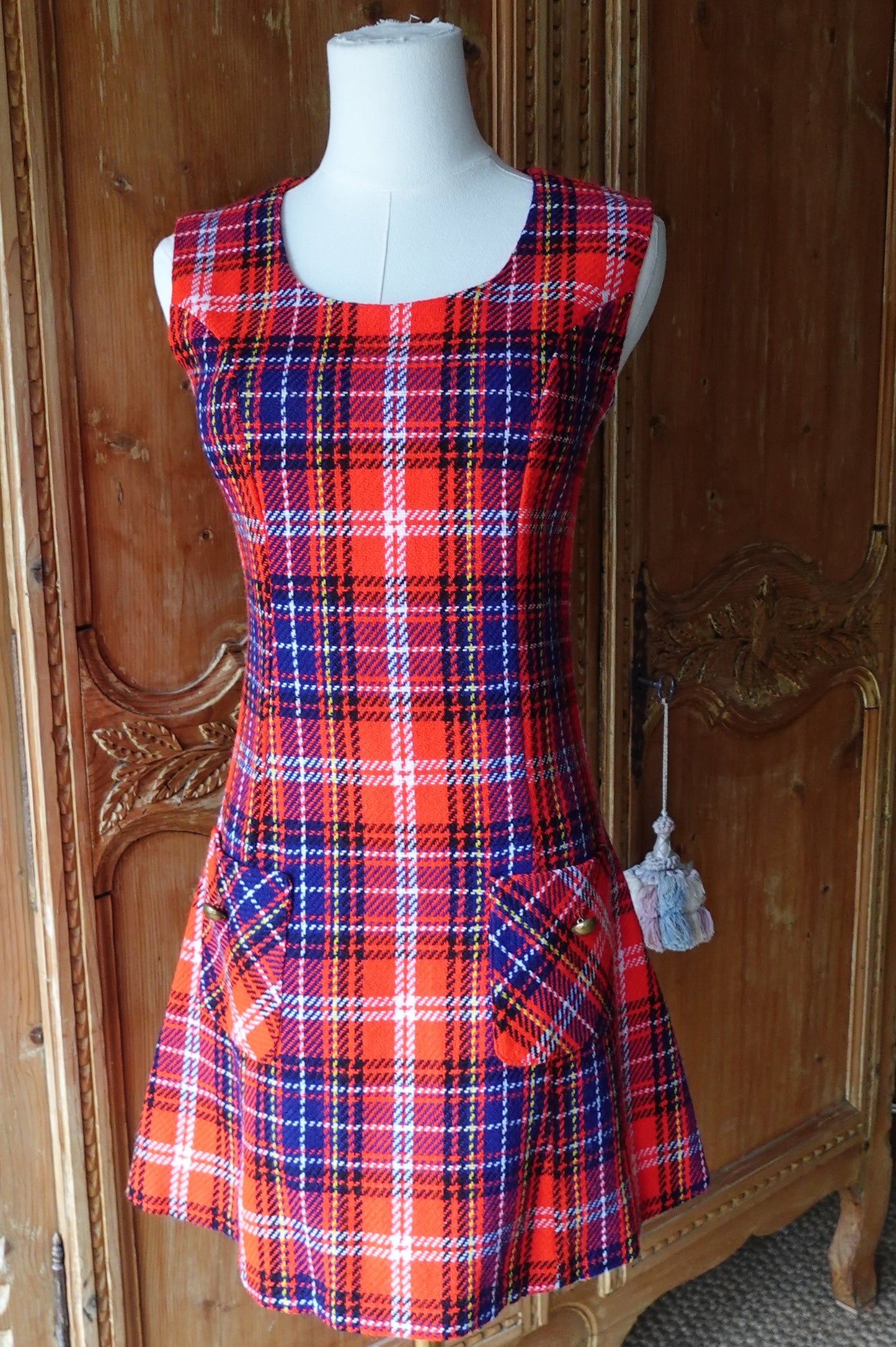 1960's Plaid Mini Dress