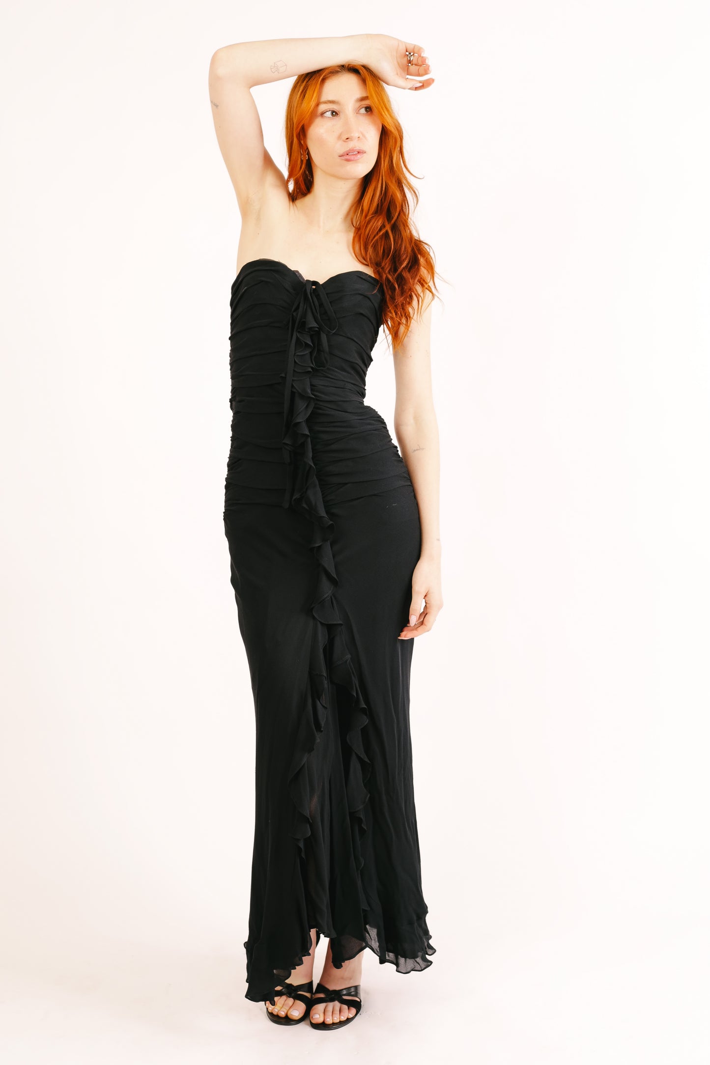 Vintage Black Ruffled Dress