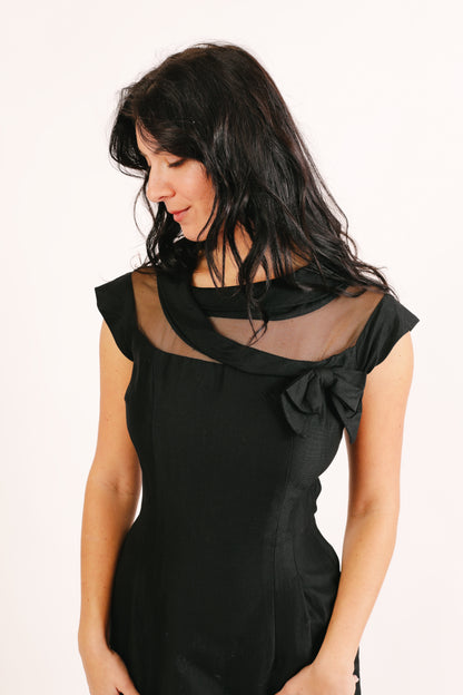 1940s Vintage Black Dress