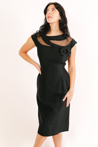 1940s Vintage Black Dress