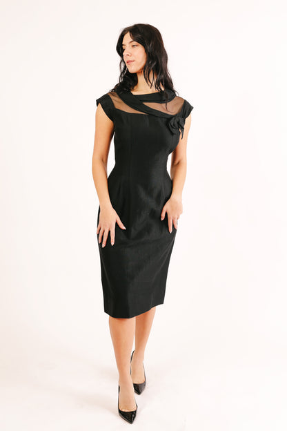 1940s Vintage Black Dress