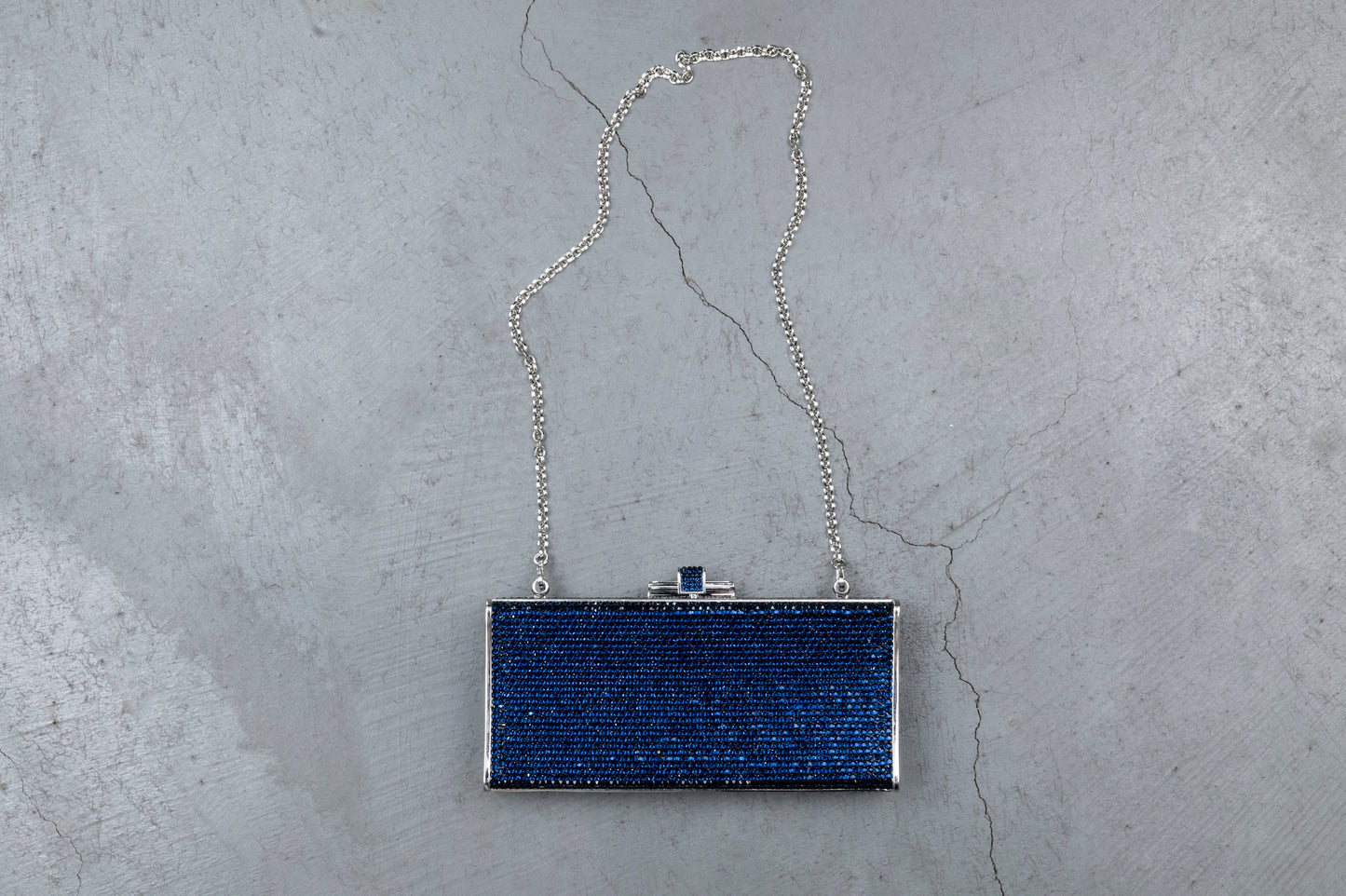 Judith Leiber Blue Crystal Evening Bag