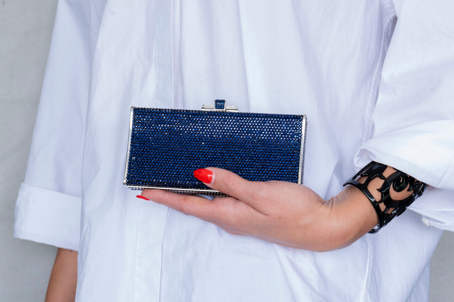 Judith Leiber Blue Crystal Evening Bag