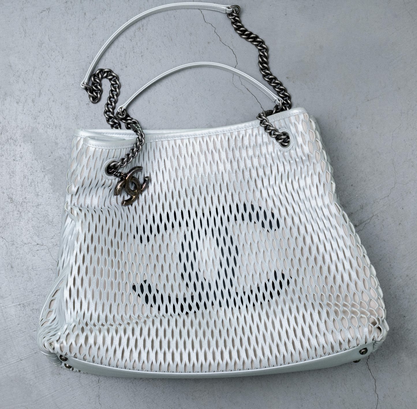 Chanel Laser Cut Perforated CC Tote Bag