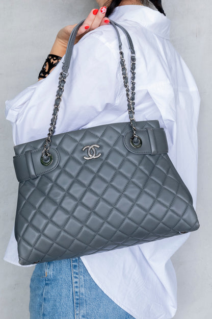 Chanel  Graphite Grey Lambskin Tote